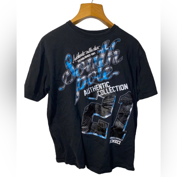 South Pole  1991 年以降  半袖シャツ サイズ XL Vintage Southpole 1991 Collection Black T Shirt Affliction Style